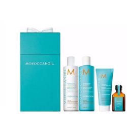 Подаръчен комплект Moroccanoil Hydrating - Шампоан, балсам и маска за хидратиране на косата с подарък Moroccanoil Treatment