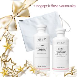 Коледен комплект за боядисана коса KEUNE Color Brillianz с подарък бяла чантичка