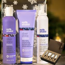 XMAS 2018! Комплект за матиране на руса и/или бяла коса milk_shake Silver Shine Kit + Ножове за сирена