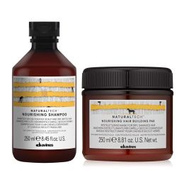 Реструктуриращ комплект за суха увредена коса с тънък до плътен косъм Davines Nourishing Shampoo Pak