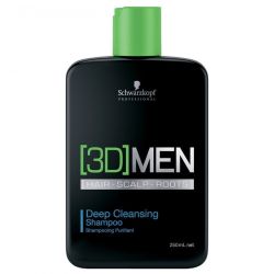 Дълбокопочистващ шампоан за коса и скалп за мъже Schwarzkopf Professional 3D MEN Deep Cleansing Shampoo 250ml