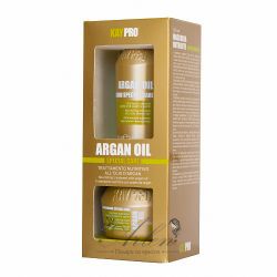 Мини комплект с арган за подхранване на суха и безжизнена коса KayPro Argan Oil Travel Kit 2x100ml