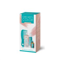 ПРОМО Комплект с оцветяваща маска и арганово масло Moroccanoil Care Meets Color Rose Gold