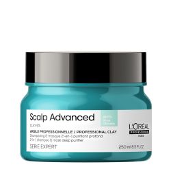 Грижа 2 в 1 шампоан и маска за скалп, склонен към омазняване Loreal Professionnel Scalp Advanced Anti-Oiliness 2-In-1 Deep Purifier Clay 250ml