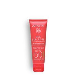 Тониран крем за лице против петна и стареене SPF50 Apivita Bee Sun Safe Anti-Spot & Anti-Age Defense Tinted Face Cream Golden Tint 50 ml