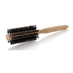 Кръгла четка с естествен глигански косъм и дървена дръжка Natural Wood Brush  