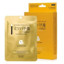 Подмладяваща маска със злато и пчелна отрова Mitomo Bee venom + Gold Sensitive Skin Cleaning Measures Facial Essence Mask 