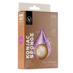 Гъба Konjac за измиване на лице с колаген Yasumi Clean & Green Konjac Sponge With Silk Collagen For Skin With Signs Aging