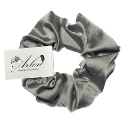 Сатенено скрънчи ластик за коса сиво  Arlen.bg Scrunchie