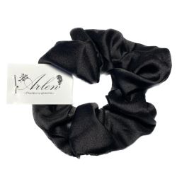 Сатенено скрънчи ластик за коса черно  Arlen.bg Scrunchie