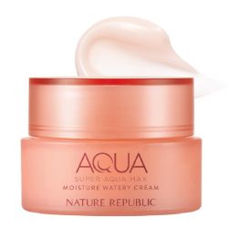 Хидратиращ крем с хиалуроновата киселина и дълбоководна морска вода Nature Republic Super Aqua Max Moisture Watery Cream 80ml