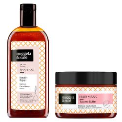 Комплект шампоан и маска за изтощена и увредена коса NuggelaSule Polynesia Keratin Mask