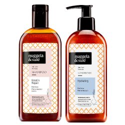 Комплект шампоан и балсам за изтощена и увредена коса NuggelaSule Polynesia Keratin