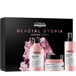 Лимитирана подаръчна кутия с грижа за боядисана коса Loreal Professionnel Glacial Utopia Vitamino Color Kit 2024