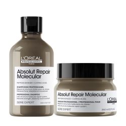 Шампоан и маска за увредена плътна коса Loreal Professionnel Absolut Repair Molecular Kit 2024
