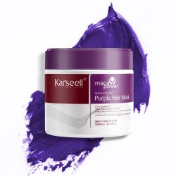 Матираща и подхранваща маска за по-студен и платинен цвят на косата Karseell Purple Hair Mask 500ml