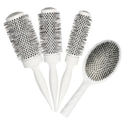 Комплект 4 професионални четки за коса COCCO AURA BRUSH SET бели