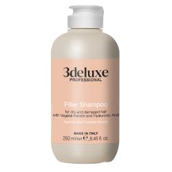 Уплътняващ шампоан за увредена коса с кератин и хиалуронова киселина 3deluxe Professional Filler Shampoo 250ml