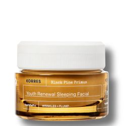 Нощен крем против първи бръчки и загуба на еластичност Korres Black Pine Primus Youth Renewal Sleeping Facial Night Cream 40ml