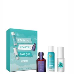 Травъл комплект за подхранване и освежаване на руса коса Moroccanoil Refresh Nourish and Go (Light Tones)