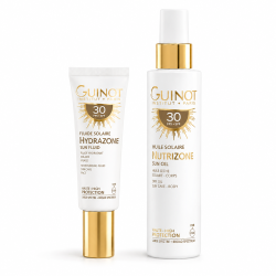 Промо комплект фотозащита и подхранване за лице и тяло SPF30 Guinot Institut Paris Hydrazone Sun Fluid Face & Nutrizone Sun Oil Body Duo 