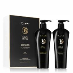 Професионален детокс комплект за свеж скалп, гладка и блестяща коса T-LAB Professional Royal Detox Hair Duo Set 2х300ml