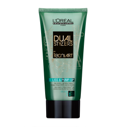 Двоен стайлинг продукт за изглаждане, блясък и обем с лека фиксация Loreal Professionel Tecni Art Liss and Pump-Up 150 мл.