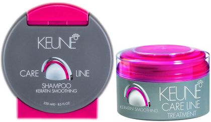 Комплект подхранващи шампоан и маска с активен кератин Keune Keratin 250+200мл