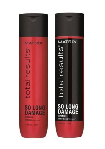 КОМПЛЕКТ от шампоан и балсам за изтощена коса Matrix Total Results So Long Damage 2x300мл