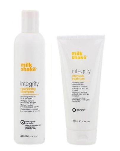 Подхранващ комплект от шампоан и маска с масло мурумуру milk_shake Integrity 