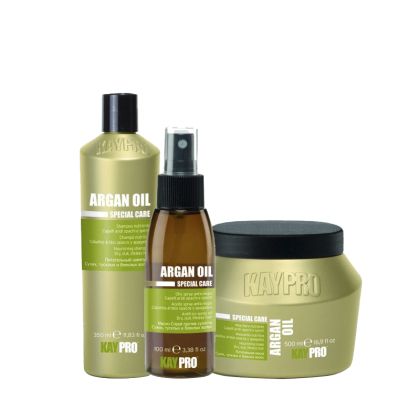 Комплект с арган за подхранване на суха и безжизнена коса Kay Pro Argan Trio