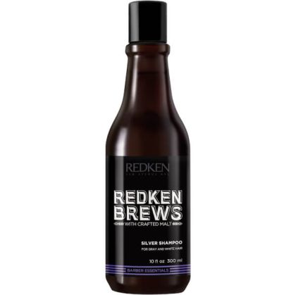 Сребърен шампоан за прошарена и бяла коса за мъже Redken Brews Men's Silver Shampoo 300ml