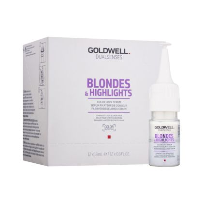 Ампули със серум за запазване на цвета на руса коса Goldwell Blondes&Highlights Color Lock Serum 12x18ml