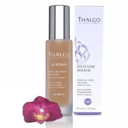 Фон дьо тен против бръчки и несъвършенства по кожата Thalgo Silicium Marin  Anti-Ageing Foundation Ambre 30ml