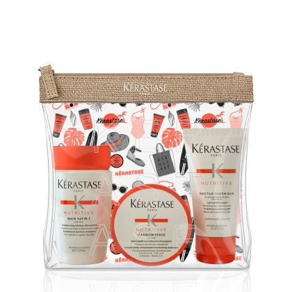 Подхранващ комплект за суха коса за път - шампоан, маска и термо-мляко Kerastase Nutritive Travel Kit