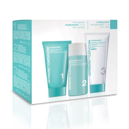 Комплект за лице - гел, ексфолиант и крем за мазна кожа Germaine de Capuccini PureExpert Kit