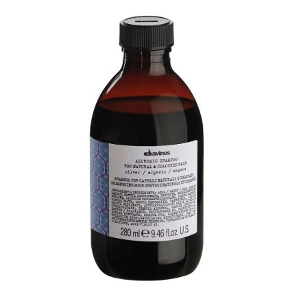 Подчертаващ цвета шампоан за платинено руса, изсветлена или бяла коса Davines Alchemic shampoo Silver 280 ml