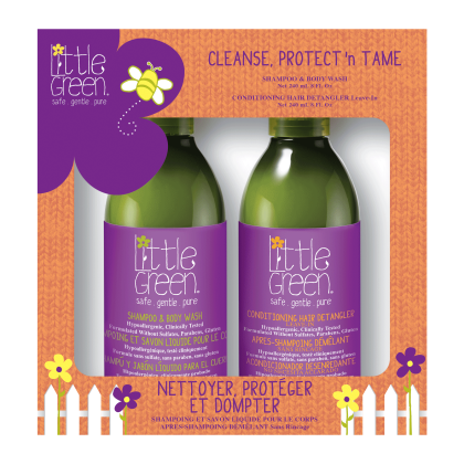 ПРОМО Комплект шампоан, душ гел и лосион за разресване за деца Little Green Cleanse Protect Tame
