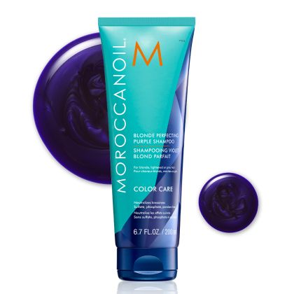 Тониращ шампоан за руса коса Moroccanoil Color Care Blonde Perfecting Purple Shampoo 200ml