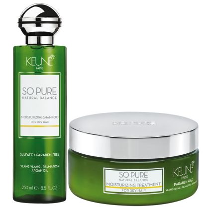 Натурален комплект за суха и изтощена коса Keune So Pure Moisturizing