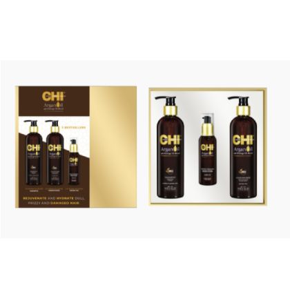 Лимитиран коледен подхранващ комплект за суха и увредена коса CHI Argan Holiday set