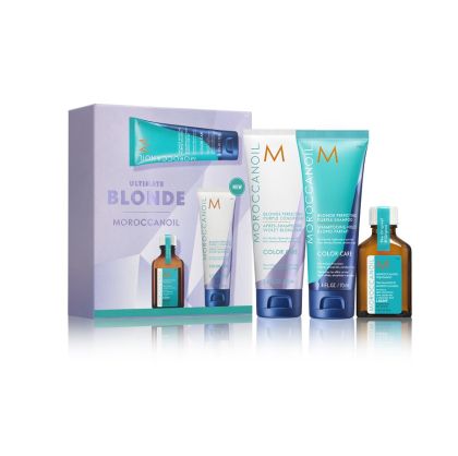 С ПОДАРЪК Тониращ шампоан и балсам за руса коса Moroccanoil Color Care Ultimate Blonde Kit
