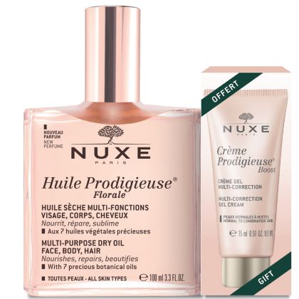 Комплект с ПОДАРЪК NUXE Huile Prodigieuse Florale сухо масло 100ml + Crème Prodigieuse Гел-крем 15ml 