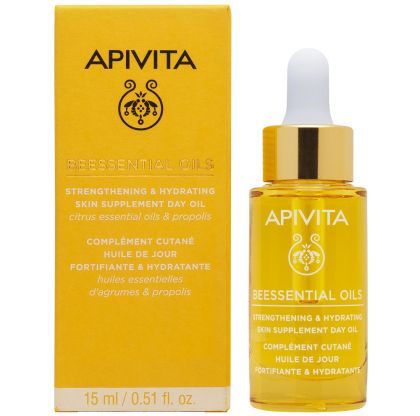 Укрепващо и хидратиращо масло за лице Apivita BEESSENTIAL OILS Strengthening & Hydrating Skin Supplement Day Oil 15 ml