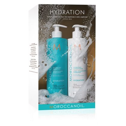 Комплект шампоан и балсам за хидратиране на всеки тип коса Moroccanoil Hydra Duo 2x500ml