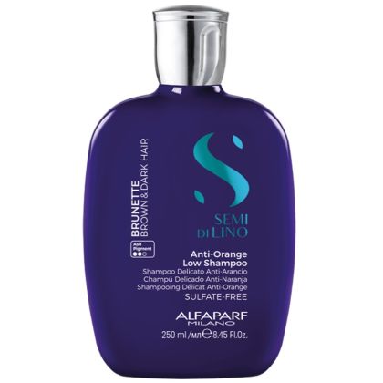 Матиращ шампоан за кестенява коса Alfaparf Semi Di Lino Brunette Anti-Orange Shampoo 250mL