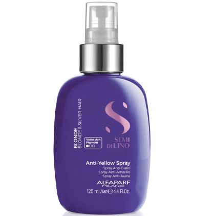 Тониращ спрей за руса и бяла коса против жълти оттенъци Alfaparf Semi Di Lino Blonde Anti-Yellow Spray 125mL