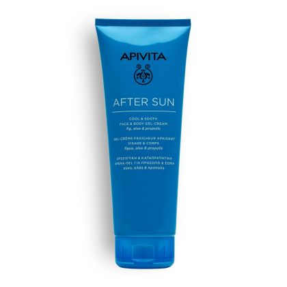 Охлаждащ и успокояващ гел-крем за лице и тяло след слънце Apivita Sun Care After Sun Cool & Sooth Face & Body Gel-Cream 200 ml