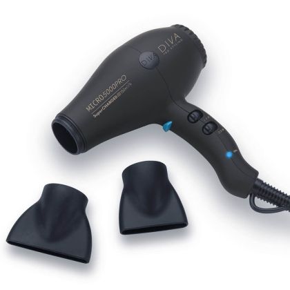 Супер мощен сешоар за блясък и гладък завършек Diva Pro Styling Micro 5000 Black