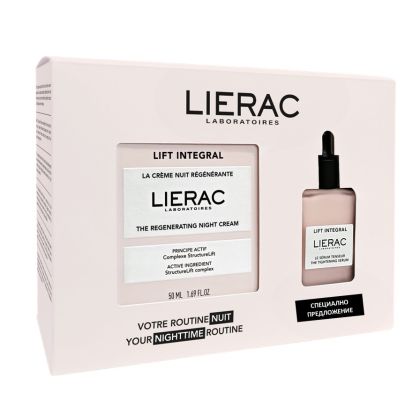 Възстановяващ нощен лифтинг крем за 50+ Lierac Lift Integral Night Cream 50ml + подарък Lift Integral серум 15мл